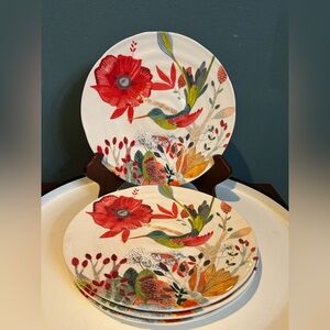 Anthropologie Michelle Morin Evenings in Quito Set of 4 Salad / Dessert Plates